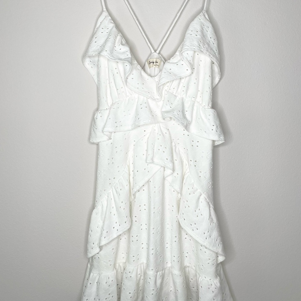 Spring Haze White Ruffle Dress size S